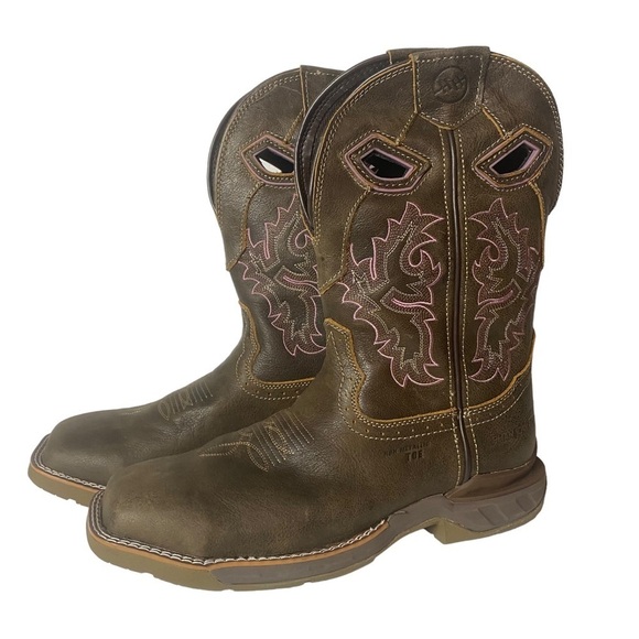 Double H Work Western Women’s phantom rider Boots Brown Leather Size 10 M - Picture 2 of 10